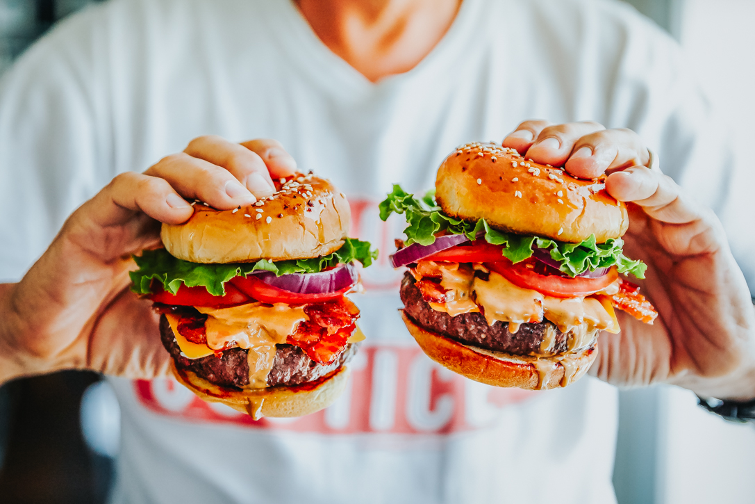 Laura's Lean  Bacon, Egg & Cheese Burger with Maple Butter